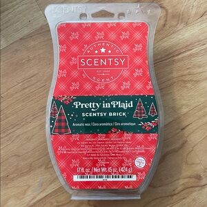 Scentsy Pretty in Plaid Wax Brick - Red and Green